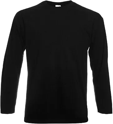 Buy Mens Long Sleeve Crew Neck T-shirt Plain Cotton Casual Top UK Sizes From S-3XL • 7.99£