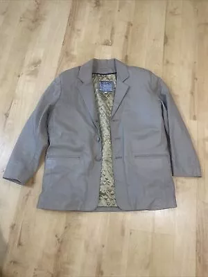 Buy Bellazio Leather Jacket Size 2XL Tan Light Brown 3 Button With Pockets Used • 39.99£