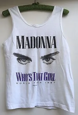Buy Vintage Madonna Who's That Girl Tour 1987 Concert T Shirt Tank Top Sleeveless L • 520.98£