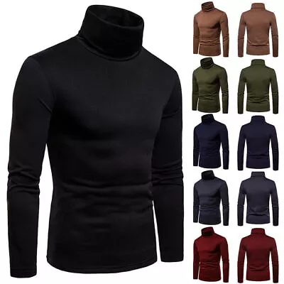 Buy Mens Turtle Roll Neck Shirts Winter Warm Thermal Stretch Long Sleeve Jumper Tops • 2.69£
