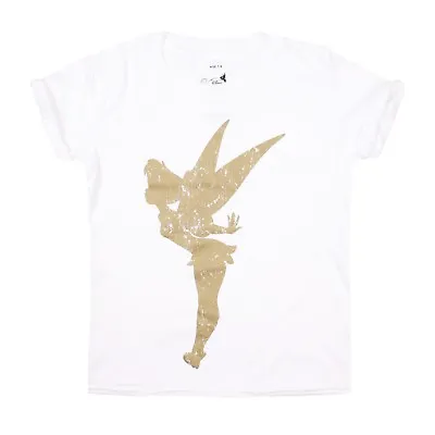 Buy Disney Girls T-shirt Tinkerbell Silhouette White Peter Pan Official • 9.99£