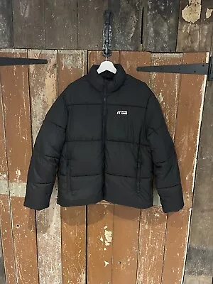 Buy Jack & Jones Puffer Jacket Coat Black Full Zip Logo Zipped Pockets Men's Medium • 14.99£