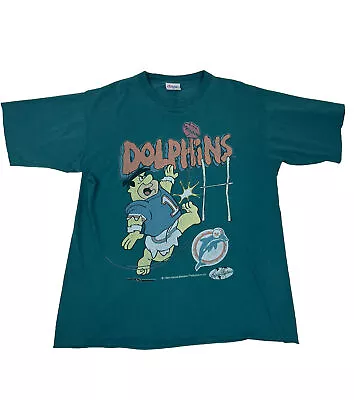 Buy Flintstones Miami Dolphins NFL Tshirt Size Large • 30£