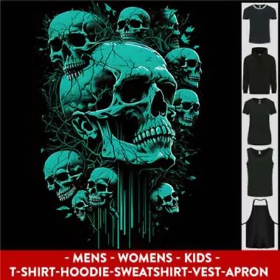 Buy Skull Time Gothic Heavy Metal Rock Music Biker Mens Womens Kids Unisex • 10.99£