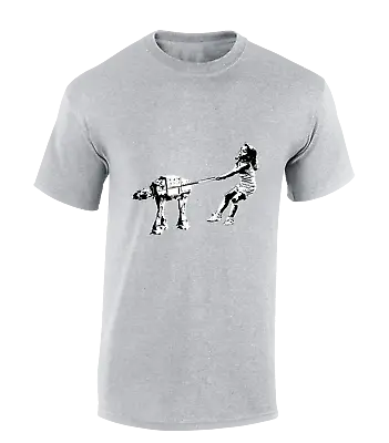 Buy Dog At-at Dragging Dog Girl Mens T Shirt Banksy Star Trooper Storm Wars • 8.99£
