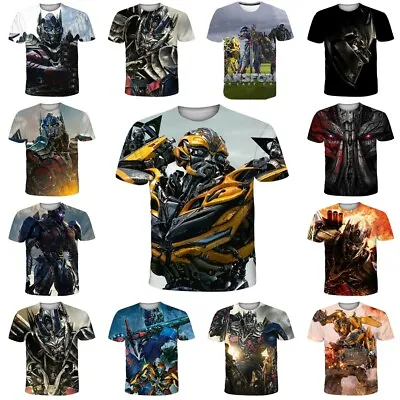 Buy Kids Boys 3D Transformers T-shirt Casual Short Sleeve Pullover Tops Tee Gift • 6.99£