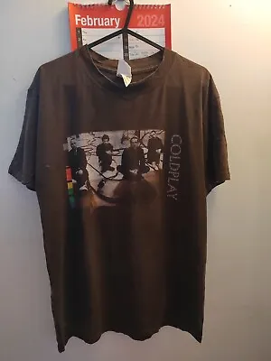 Buy Brown Coldplay Twisted Logic Tour  2005 Tee Shirt In Size Small • 7.99£