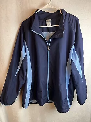 Buy Just My Size Windbreaker Jacket Women’s 22W / 24W Plus Lined Blue Full Zipper • 15.15£