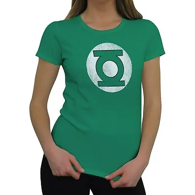 Buy Green Lantern Dark Green Distressed Symbol Women's T-Shirt Green • 13.22£