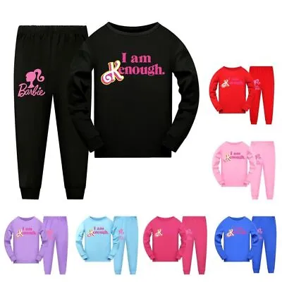Buy Kids Moive Barbie I Am Kenough Top+Pants Sleepwear Nightwear PJ'S Set Pyjamas • 16.99£