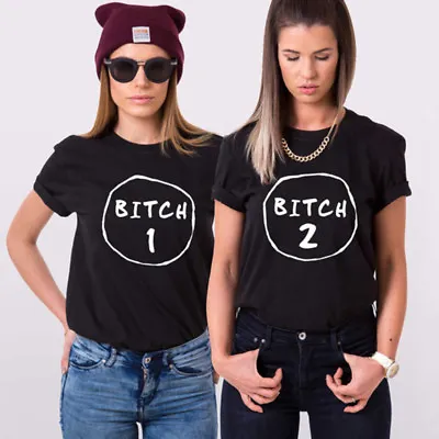 Buy Bitch 01 02 Casual Best Friends Forever Tumblr Fashion Funny Mens Womens Tshirt  • 13.99£