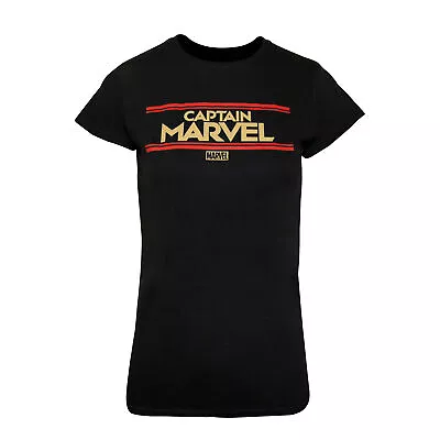 Buy Captain Marvel Womens/Ladies Letters T-Shirt NS5387 • 14.15£