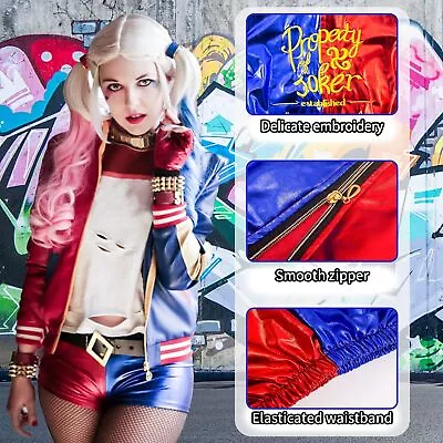 Buy Kids Boy Girls Costume Cosplay Suicide Squad Harley Quinn Fancy Dress Mardi Gras • 8.31£