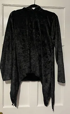 Buy NEW Nightshade Goth Clothing Black Crush Velvet Pixie Hood Tendril Top 20 22 • 20£