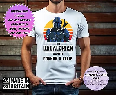 Buy Personalised Star Wars Dadalorian Fathers Day T-Shirt  Mandalorian T Shirt V1 • 12.70£