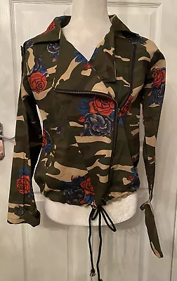 Buy Kadiya Ladies Camo Floral Fabric 3/4 Sleeve Jacket Size L, UK 10 • 9.99£