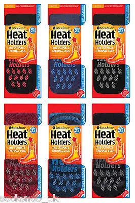 Buy Heat Holders - Men Thick Winter Thermal Non Slip Gripper Slipper Socks 6-11 Uk • 14.99£