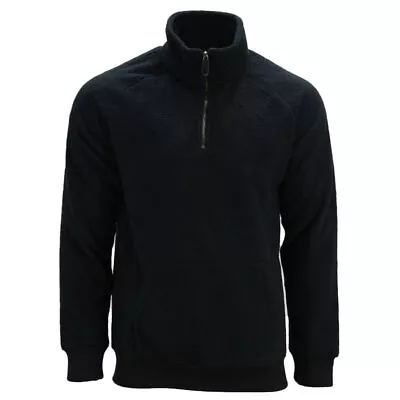 Buy Mens Fleece Jacket Half Zip Pullover Jumpers Long Sleeve Warm Winter Sweatshirts • 11.99£