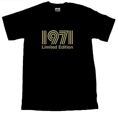 Buy 1971 Limited Edition Gold Text T-SHIRT Size LARGE # Black - CUSTOMER RETURN • 4.99£