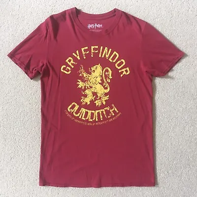 Buy Mens Harry Potter Hogwarts Gryffindor Quidditch Dark Red/Yellow T-Shirt (Medium) • 3.25£