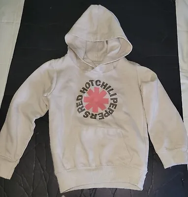 Buy RED HOT CHILI PEPPERS Khaki Poly Cotton Concert Logo Hoodie Sweatshirt 3T • 9.63£