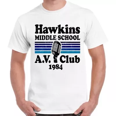Buy Hawkins Middle Scholl Av Club Stranger Things Coll Gift Retro T Shirt 2351 • 6.35£