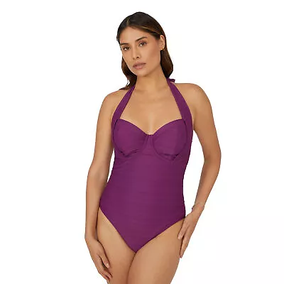 Buy Gorgeous Womens/Ladies Textured Underwired One Piece Swimsuit DH3700 • 18.59£