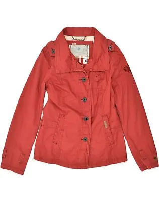Buy KHUJO Womens Military Jacket UK 18 XL Red Nylon Army LS07 • 21.97£
