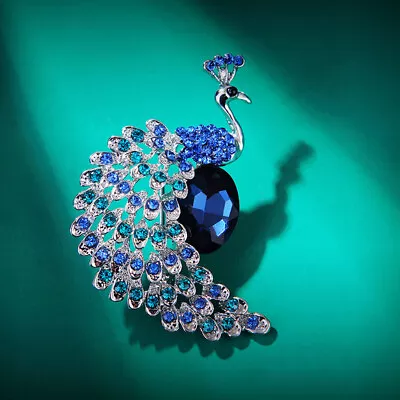 Buy Rhinestone Peacock Brooches Pins Jewelry Banquet Christmas Gifts Accessories Rd • 2.66£