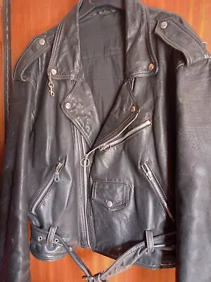 Buy Classic Vintage Leather Biker Punk Rock Jacket XL 46 • 69£