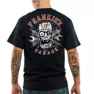 Buy Lucky 13 Frankie's Garage Men's T-Shirt Rockabilly Retro Punk Kustom Hot Rod • 28.51£