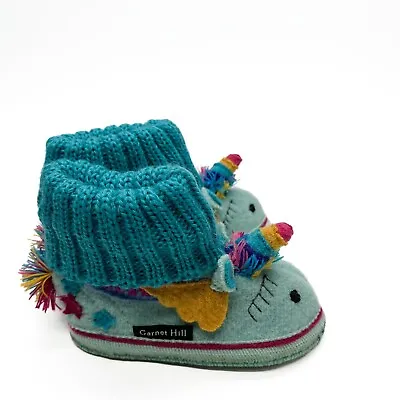Buy NWT Size 06 6 Months Warm Girls Garnet Hill 100% New Wool Rainbow Unicorn Shoes • 28.07£