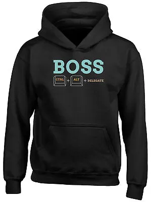 Buy Boss Manager Kids Hoodie Ctrl Alt Delegate Funny Boys Girls Gift Top • 13.99£