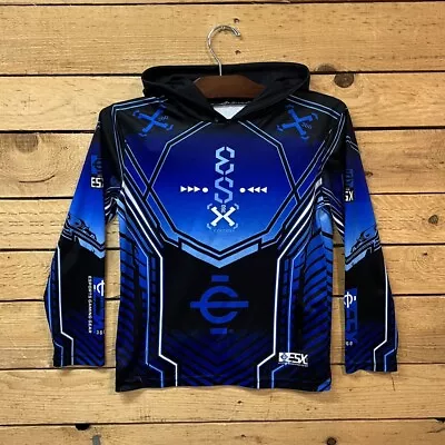 Buy Esports ESX360 Gaming Gear Shirt Hoodie Black Blue Long Sleeve Boys Size M • 5.89£