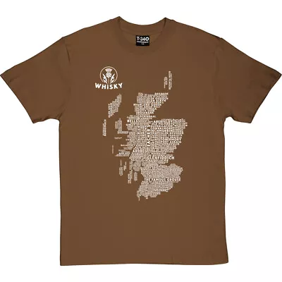 Buy Scottish Whisky Typography Map T-Shirt • 15.99£