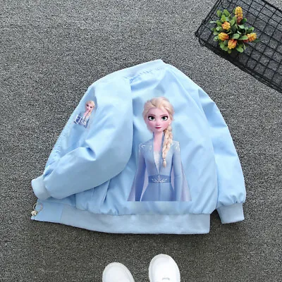 Buy Kids Girls Elsa Princess Printed Jacket Spring Autumn Long Sleeve Outerwear 1-8Y • 10.49£