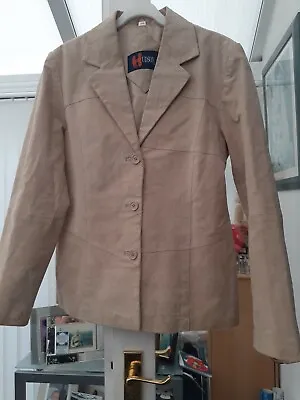 Buy  Hudson  Ladies Stone Coloured Real Suede Jacket Size 14 • 15£