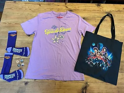 Buy Netflix Stranger Things Girls Shirt Medium Purple Retro With Other Merchandise • 4.99£