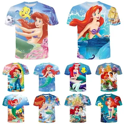 Buy Kids The Little Mermaid Ariel Princess Casual Short Sleeve T-Shirt Tee Top Gift • 4.99£