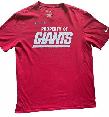 Buy New York Giants NFL The Nike Tee Athletic Cut Red T-Shirt Men's Size Large • 0.99£