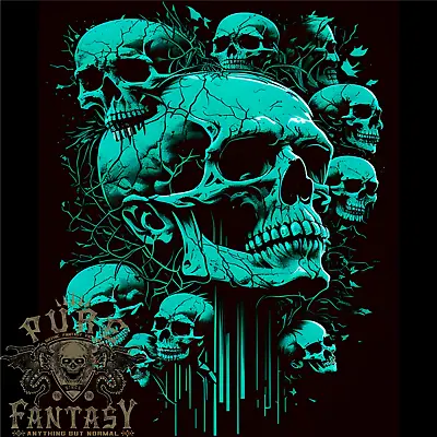 Buy Skull Time Gothic Heavy Metal Rock Music Biker Mens Cotton T-Shirt Tee Top • 12.75£