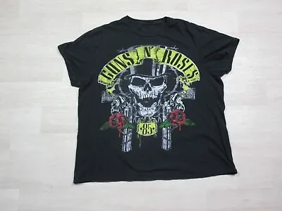Buy Guns And Roses Band Ladies T-Shirt (L) Distressed Vintage Style Rock Music Skull • 18.32£