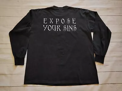 Buy Vintage 90s Cleopatra Records Expose Sins Long Sleeve Double Sided T-shirt Sz XL • 49.99£