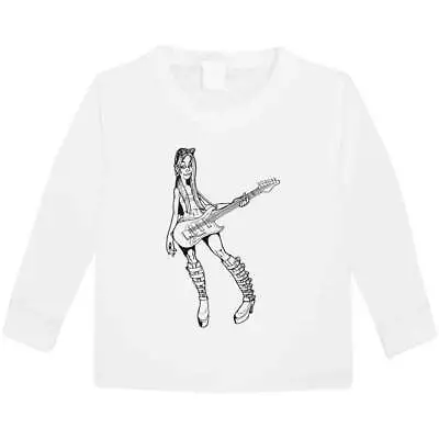 Buy 'Rock Chick With Guitar' Kid's Long Sleeve T-Shirts (KL013899) • 9.99£