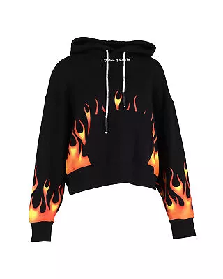 Buy Palm Angels Men's Flame Graphic Hoodie In Black Cotton By Palm Angels In Black • 694£