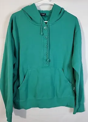Buy ENZA Hoodie Women's Size XL Half Button Up Pull Over Long Sleeve Vintage  • 34.11£