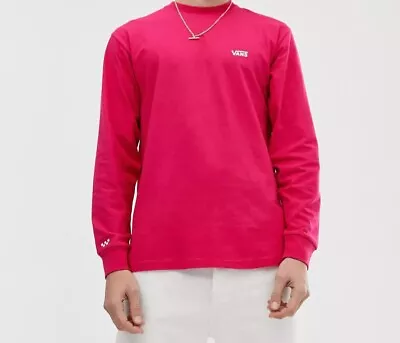 Buy Vans Long Sleeve T-Shirt In Pink Size Small Classic Fit • 18.95£