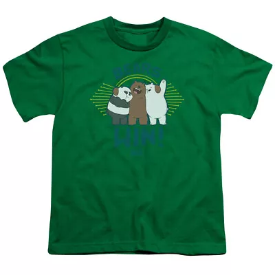 Buy We Bare Bears Bears Win Kids Youth T Shirt Licensed Cartoons Tee Kelly Green • 13.81£