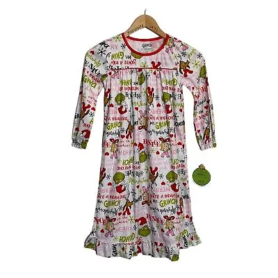 Buy Dr. Seuss The Grinch Who Stole Christmas Girls Long Sleeve Night Gown Size S • 19.68£