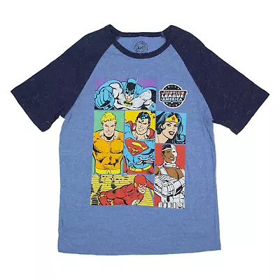 Buy DC COMICS Justice League T-Shirt Blue Short Sleeve Mens M • 6.99£